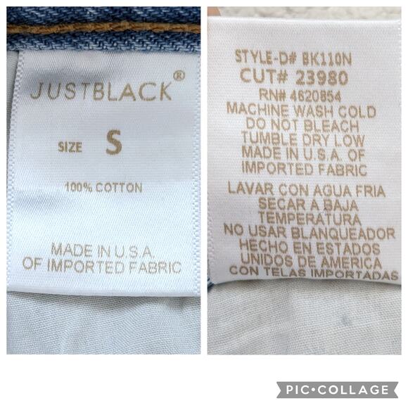 JUST BLACK Light Wash Denim Jean Mini Skirt Size Small - Picture 7 of 8